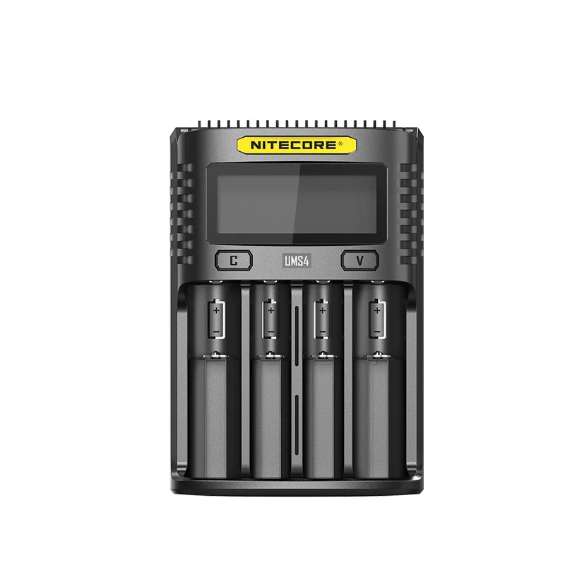 NITECORE UMS2 UMS4 интеллигентая(ый) Батарея Зарядное устройство USB Выход 3A для LiFePO4 литий-ионный металл-гидридных или никель-гидридных и никель-кадмиевых типов аккумуляторов 18650 21700 20700 10500+ вилка - Цвет: UMS4