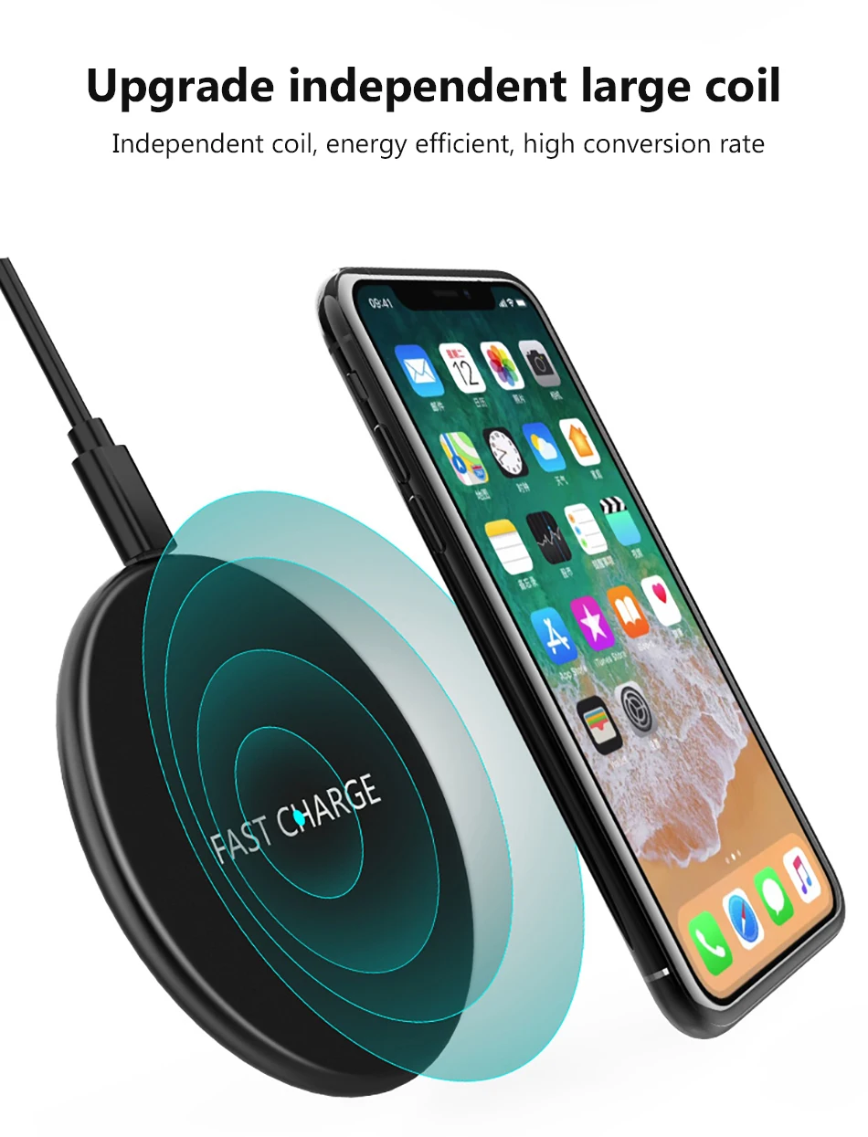 !ACCEZZ Qi Wireless Charging 7.5W 10W For Samsung Galaxy S8 S9 Plus Note 8 Universal Fast Charge For iPhone 8 Plus XS XR Charger (4)