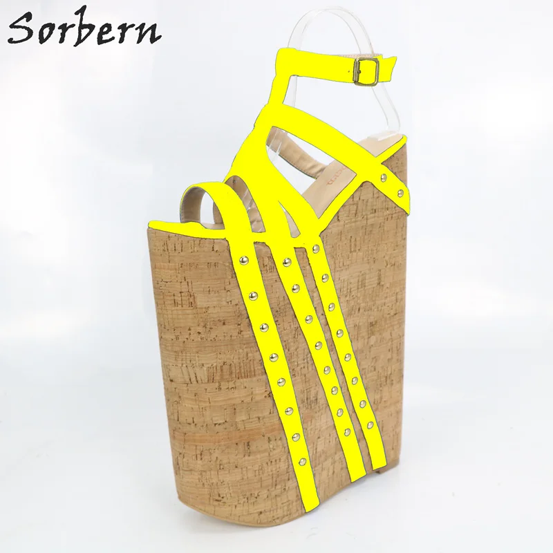 Top Sorbern Wedge Heels Sandals Women Ladies Shoes Summer Style Sandals Ladies Open Heels 35cm Heels Plus Size 4-15 Sandale Femme 3