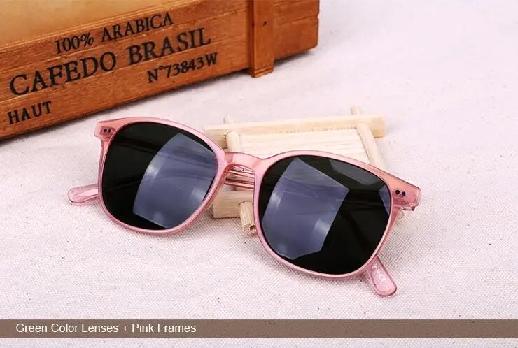 COASER квадратные мужские и женские Винтажные Солнцезащитные очки OV5277 очки из ацетата поляризованные линзы в оправе oculos брендовые солнцезащитные очки Gafas De Sol - Цвет линз: Green lens Pink