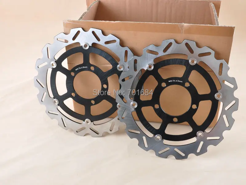 Motorcycle Front Brake Disc Rotor Black For GTR 1400 08 09 ZZR 1400 2006 2007motorcycle wave