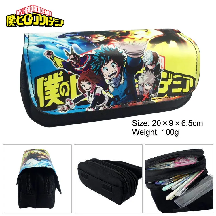 

Anime My Hero Academia Cosmetic Bags Canvas School Pencil Case Student Storage pen bag Stationery Bag Gift