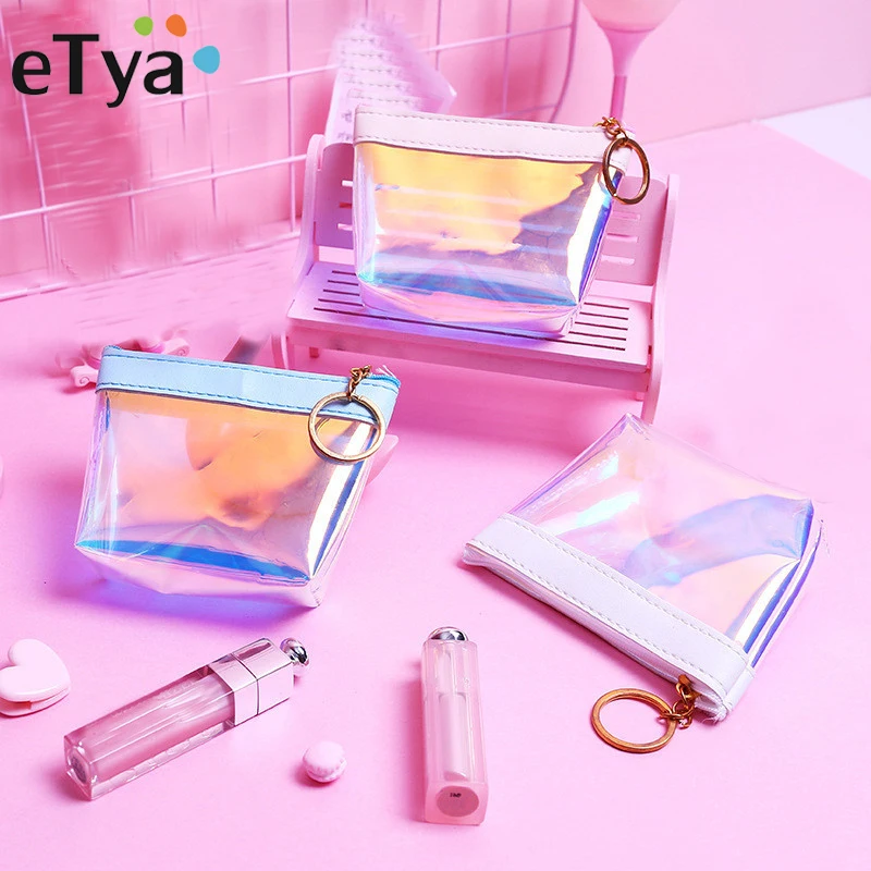 ETya, корейский стиль, дорожная косметичка, прозрачная маленькая косметичка, сумочка, органайзер, необходимый чехол, моющаяся косметичка