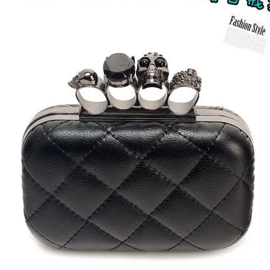 

2018 New Personality Skull Ring Pack Mini Box Dinner Hand Women's Bag Single Shoulder Messenger Bag