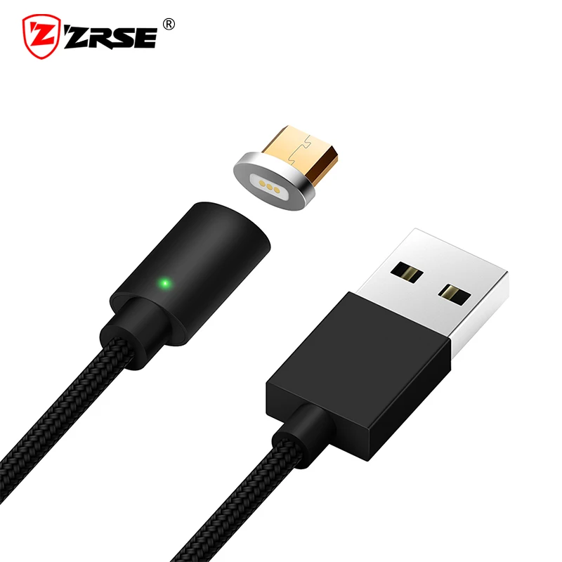 

ZRSE Magnetic Cable Micro USB 2.5A Fast Charging Adapter 1M LED Nylon Micro USB Cable Android Magnet Charger for Samsung Redmi
