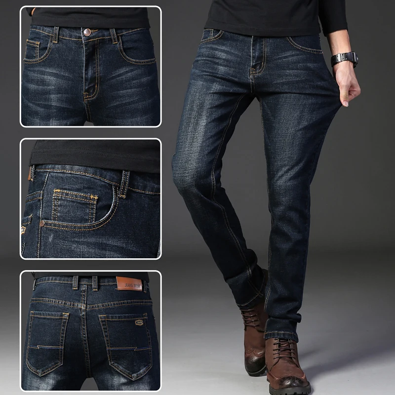 

Jeans Homme Men Vaqueros Hombre Skinny Pantalon Jean Celana Pria Pants Slim Blue Black Super Spijkerbroeken Heren Cargo