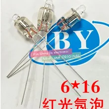 200 шт. неоновый Индикатор ламповый свет 6x16 мм