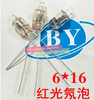 

200pcs Neonlight neon bulb indicator lamp 6 x16mm