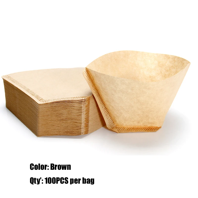 

Ecocoffee Paper Coffee Filter Natural Brown 100pcs Per Bag 2Cups Counted Disposable Filters