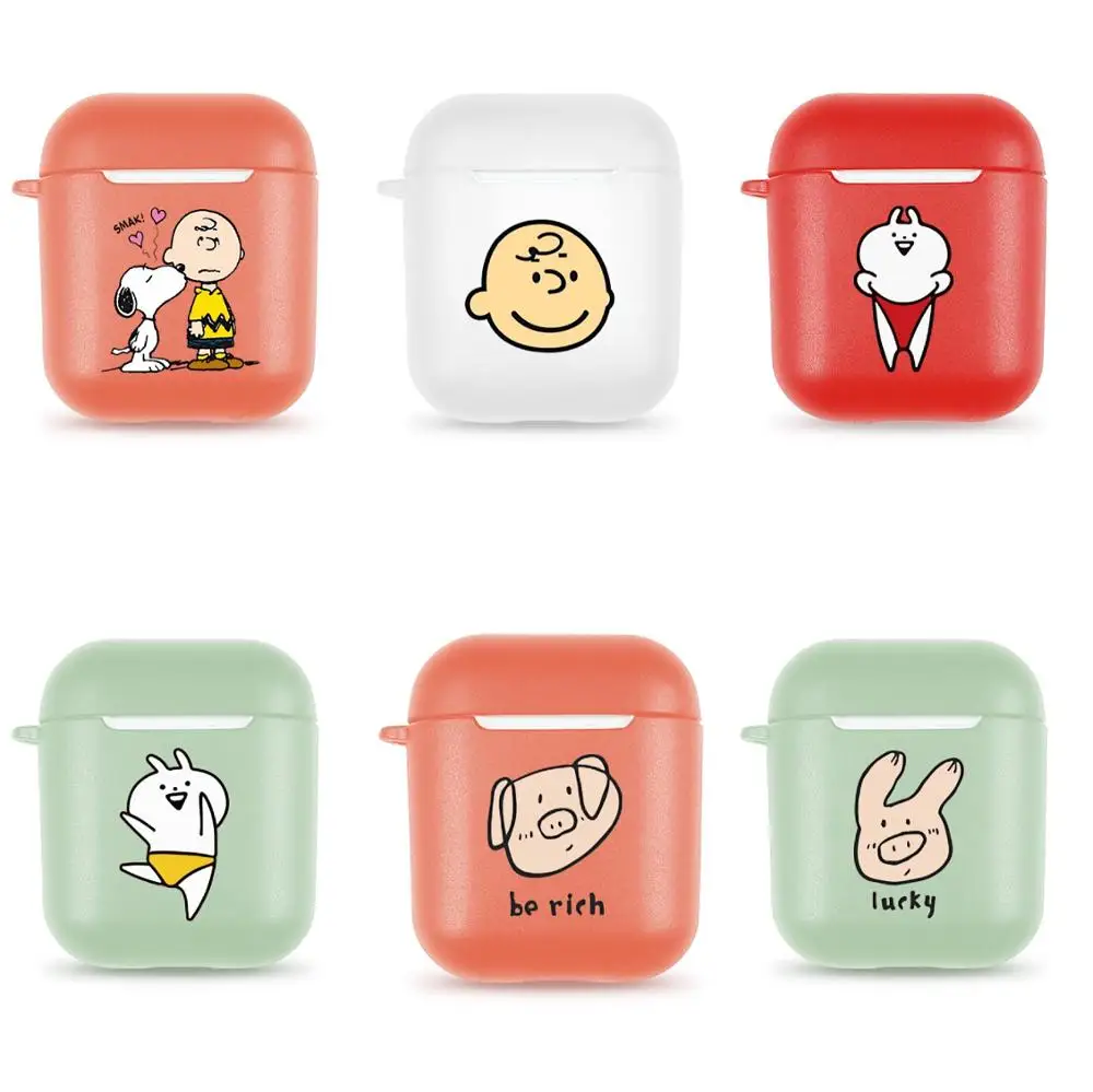 

For Apple iPhone Airpods Bluetooth Wireless Headphone Charging Earphone Cover Case Cute Funny Cartoon Candy Color Protective Bag