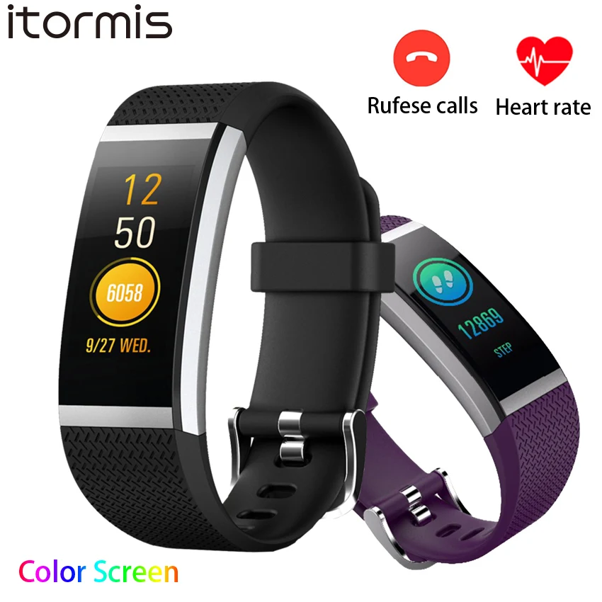 

ITORMIS Smart band fitness bracelet wristband Heart rate tracker Bluetooth Pedometer Refuse Calls Remind For Android IOS PK S2