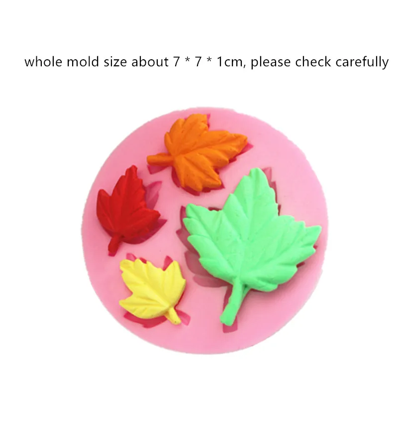 Molds Silicone flip sugar chocolate cake decorative mold four maple leaf shape Hand Made Soap Silicone Mold