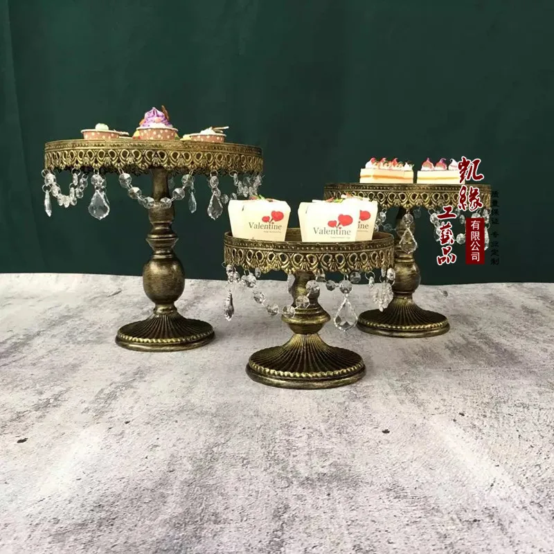 

Gold Cake Stands Crystal Cupcake Plates High Feet Wedding Kids Birthday Dessert Tableware Food Display Stands Baking Tools