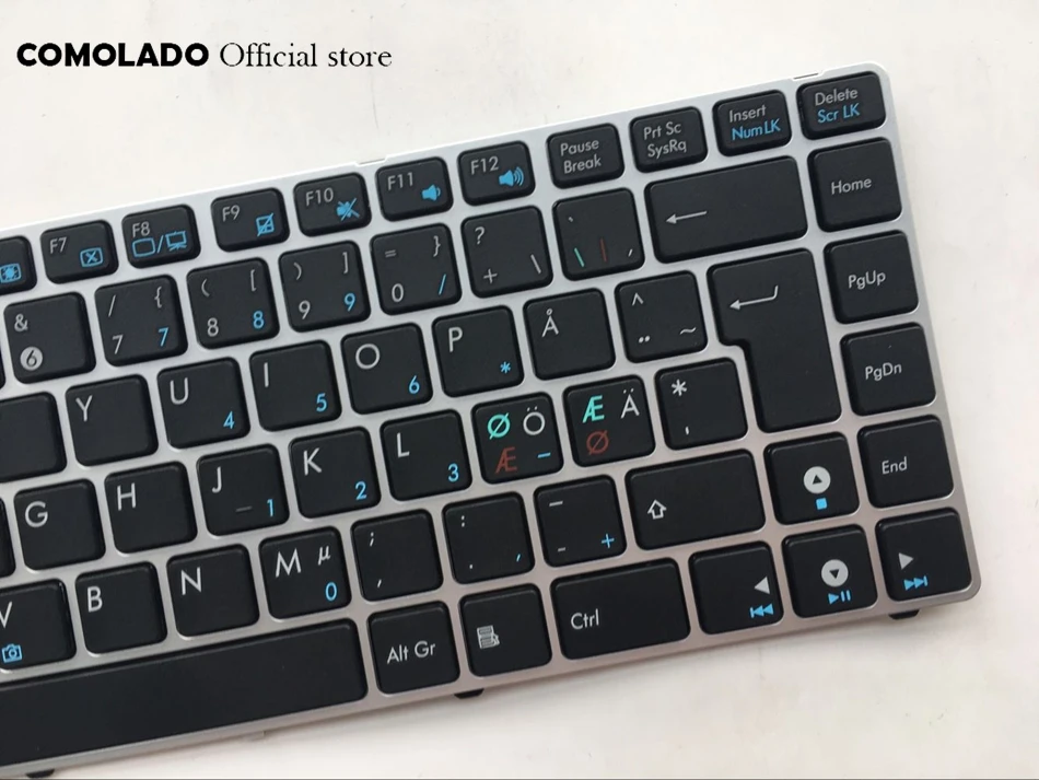 NE Nordic Keyboard for Asus K42 UL30 U45 UL80 U80V U82 N82 A42 X42 X43 K43 with silver frame keyboard ND layout (2)