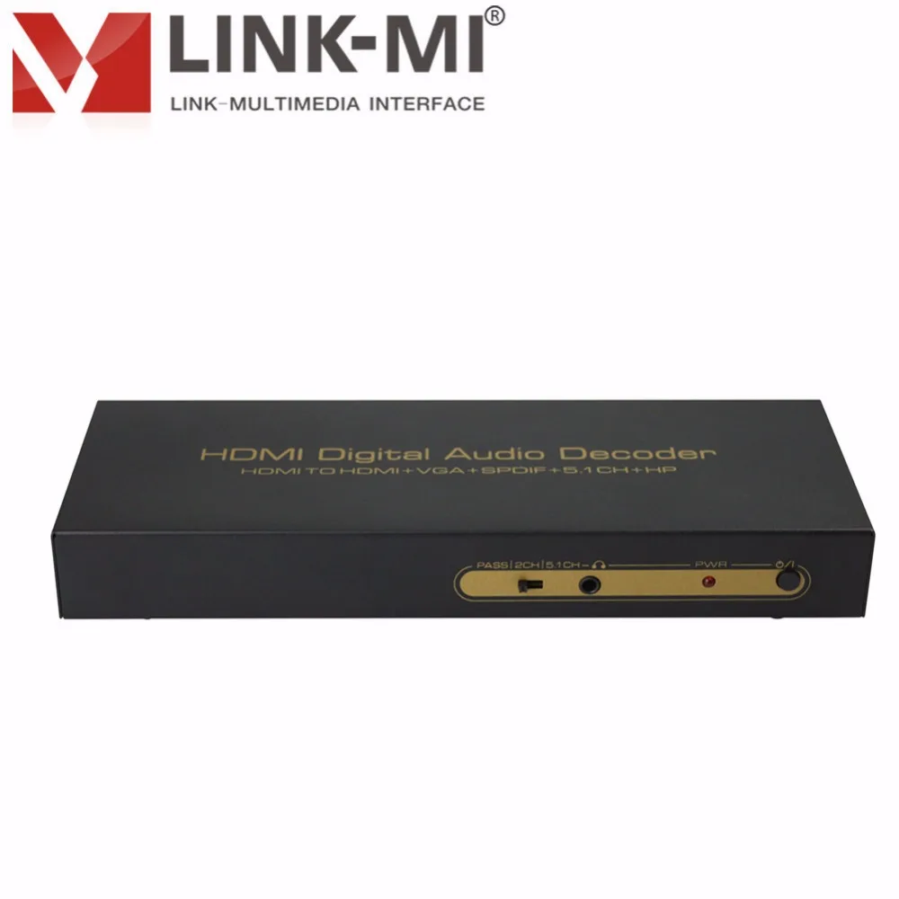 LINK-MI LM-HV03-Audio HDMI к HDMI+ VGA+ SPDIF+ 5.1CH+ H/P конвертер HDMI цифровой аудиодекодер аудио видео процессор HDMI к VGA