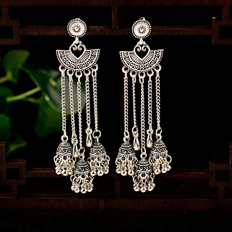 Египетские Винтажные серьги Jhumka индийские турецкие ювелирные изделия для женщин
