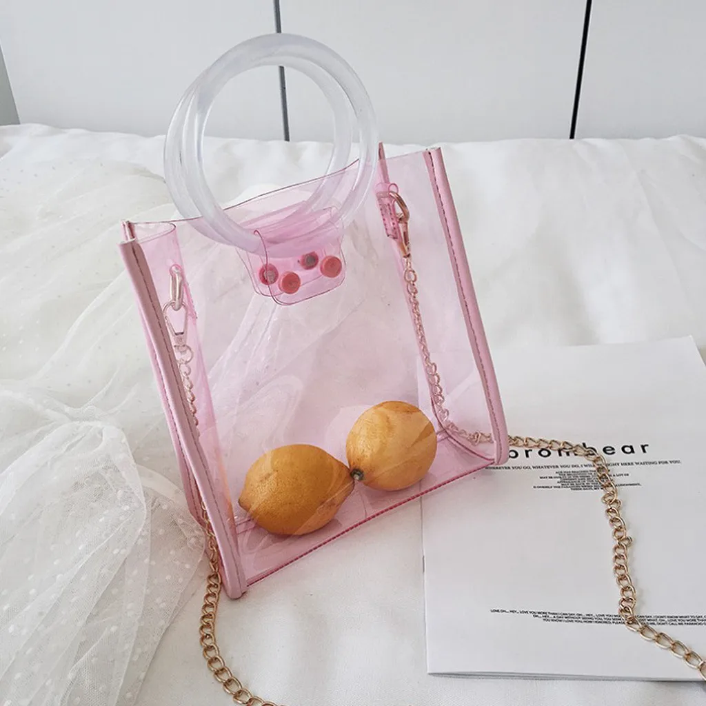 

Women's bag Candy Color Cute Waterproof Transparent Bag Women Crossbody Bag Messenger Bag 2019 Beach Casual Handbags