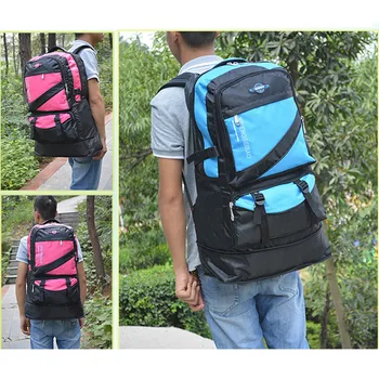 60L waterproof men nylon backpack travel pack sports bag pack Outdoor Mountaineering Hiking Climbing Camping backpack for male 4