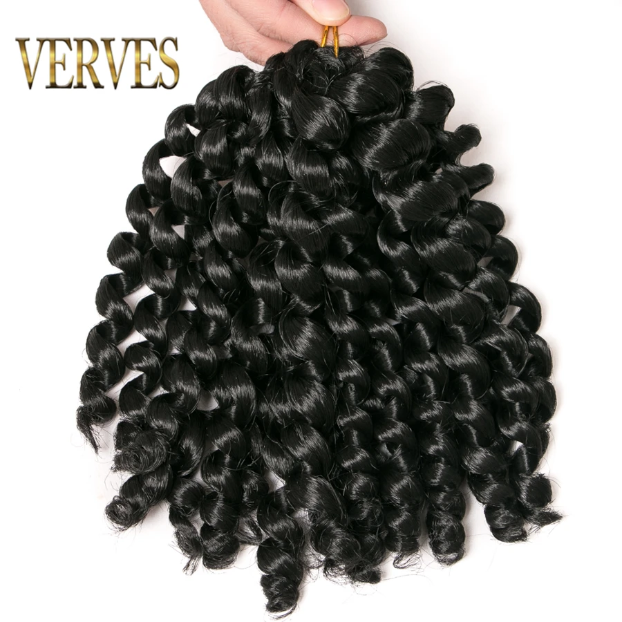 VERVES Crochet braids hair 5 pack 75g/pack 8inch synthetic ombre braiding hair extentions Havana Twist heat resistant Hair braid
