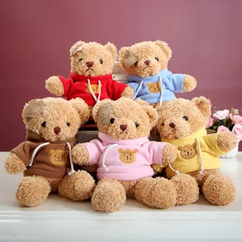

candice guo plush toy stuffed doll cartoon animal ted bear family hoodie dressing teddy baby birthday gift christmas present 1pc