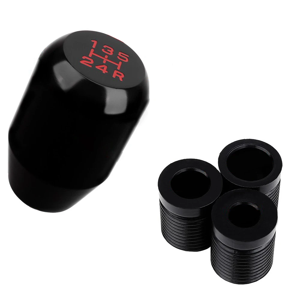 AUTO Pomo para Palanca de Cambio Universal 5 marcas Manual MT para Coche Color Negro AUTO Pomo para Palanca de Cambio Universal 5 marcas Manual MT para Coche Color Negro