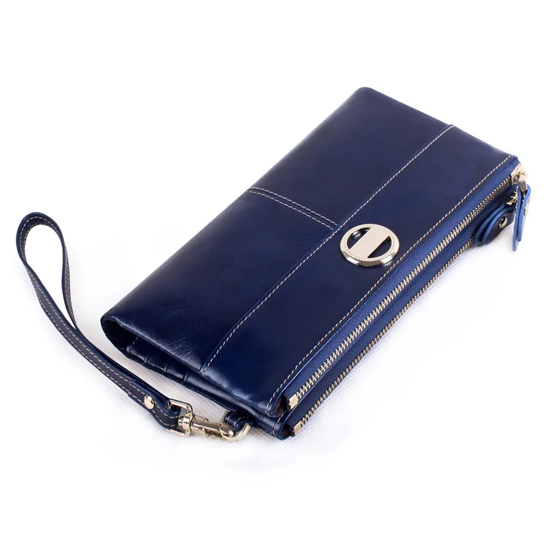 

Brand Design Fashion Genuine Leather Women Wallet Purse Female Clutch Wallets Ladies Cowhide Zippers Hasp Long Carteira Feminina