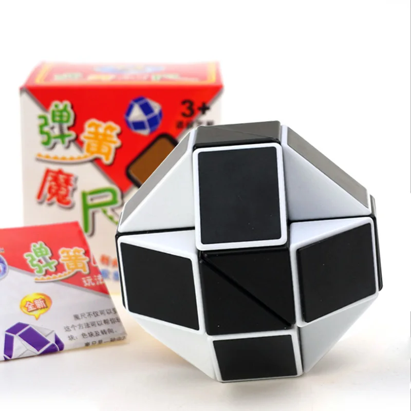 ShengShou Волшебная змея Rubix линейка кубики Neo cubo magico 24 блоки Stess куб для антистрессовых игрушек stressrelief куб головоломка настольная игрушка - Цвет: black in white