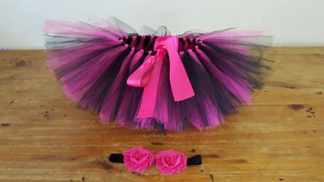 

Colorful Girls Tutu Skirts Kids Ballet Pettiskirts Tutus with Pink Ribbon Bow and Flower Headband Children Party Costume Skirts