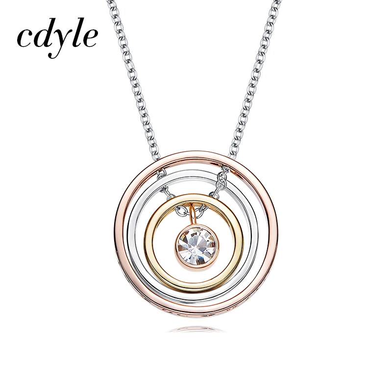 

Cdyle Fashion Necklace Women Pendants Crystals from Swarovski Luxury Jewelry Geometric Sweater Chian Valentine's Day Gift Chic