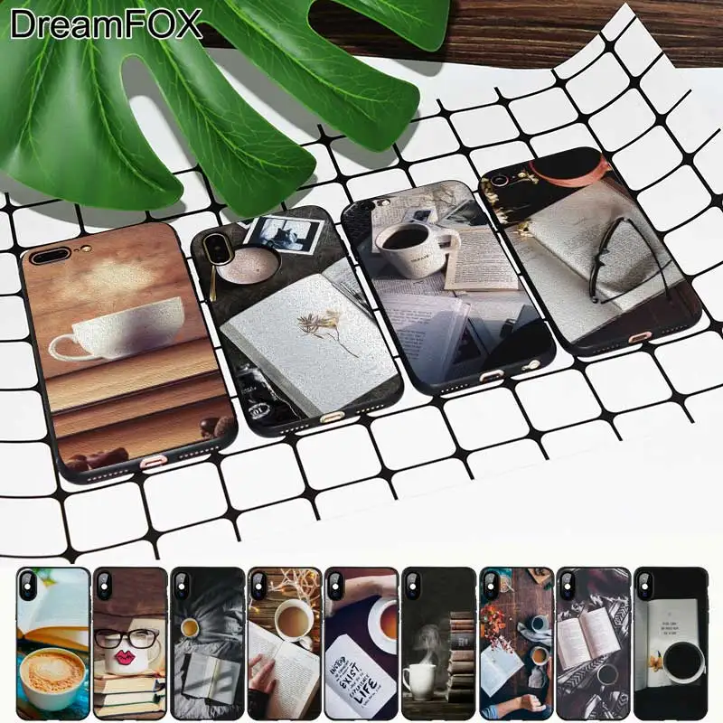 M411 Books And Coffee Black Soft TPU Silicone Case Cover For Apple iPhone 11 Pro XR XS Max X 8 7 6 6S Plus 5 5S 5G SE |