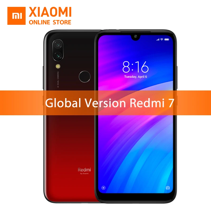 

Global Version Xiaomi Redmi 7 3GB 32GB Snapdragon 632 Smartphone Octa Core 4000mAh 6.26'' Phone Full screen 12+2MP Dual Camera