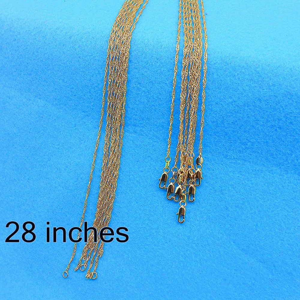 28" 5PCS Faet Free Shipping Chain GOLD FILLED Making Jewelry Water Wave