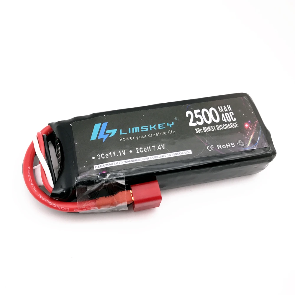 3 шт. Limskey RC Lipo батарея 2S 7,4 V 2500mah 40C Max 80C для Wltoys 12428 12423 1:12 RC автомобильные запчасти для Syma X8 батарея