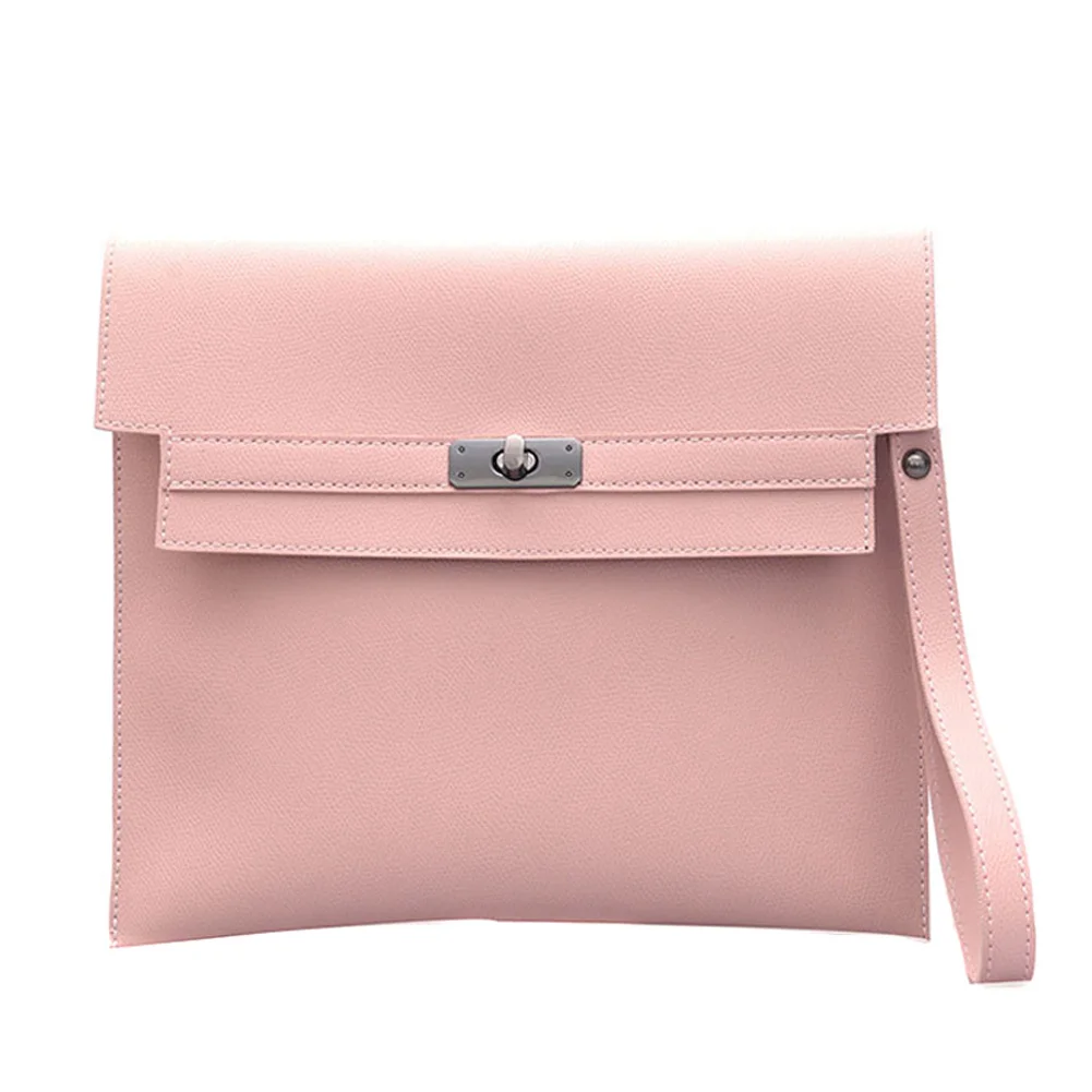 Женская сумка на руку, повседневная сумка из искусственной кожи, одноцветная, простой стиль, женская сумка,-WT - Цвет: Розовый