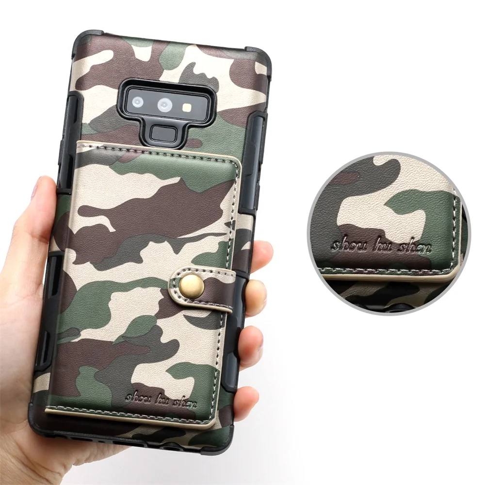 

Army Camouflage Case for Samsung Galaxy S10 S10E Note 9 8 S9 S8 Plus Case Card Slot PU Leather Hybrid Back Cover for Galaxy S10