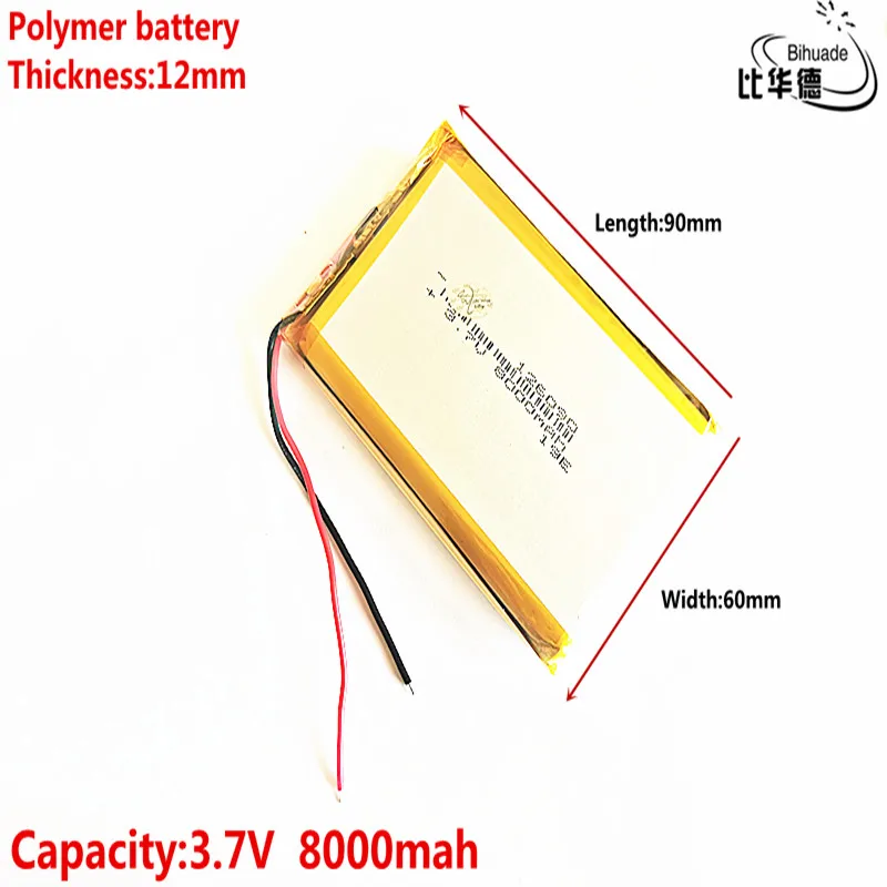 무료 배송 126090 3.7 v 리튬 폴리머 배터리 8000 mah diy 모바일 비상 전원 보물 배터리 충전