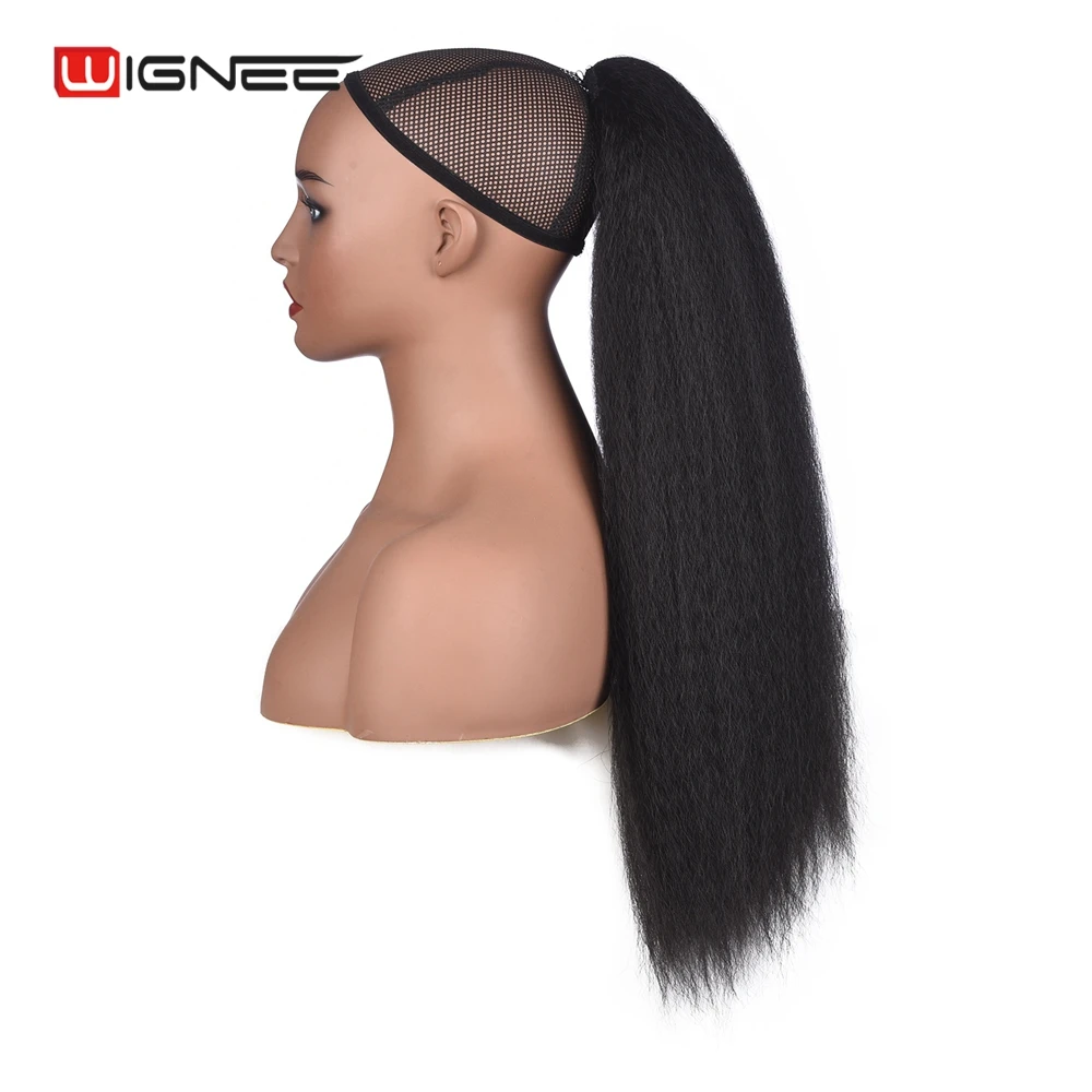 Wignee 22 "кудрявый прямой конский хвост для женщин термостойкие синтетические