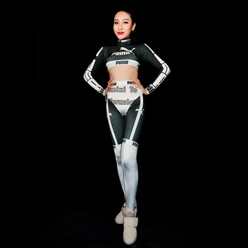 Sexy and handsome black and white sports casual bar nightclub concert singer dancer costume Sexy and handsome black and white sports casual bar nightclub concert singer dancer costume