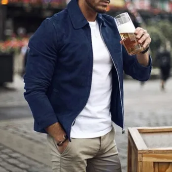 

EXCARGO Clothing For Men Jacket Coat Suede Leather Short Design Male Coats Men Jackets Autumn 2019 New Men Fashion Outwear Coat