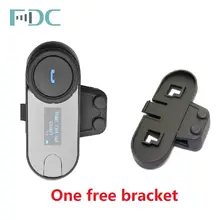 Оригинал FDC FM 1000 м Мотоцикл Bluetooth Домофон Гарнитура W/LCD и Еще Один Клип