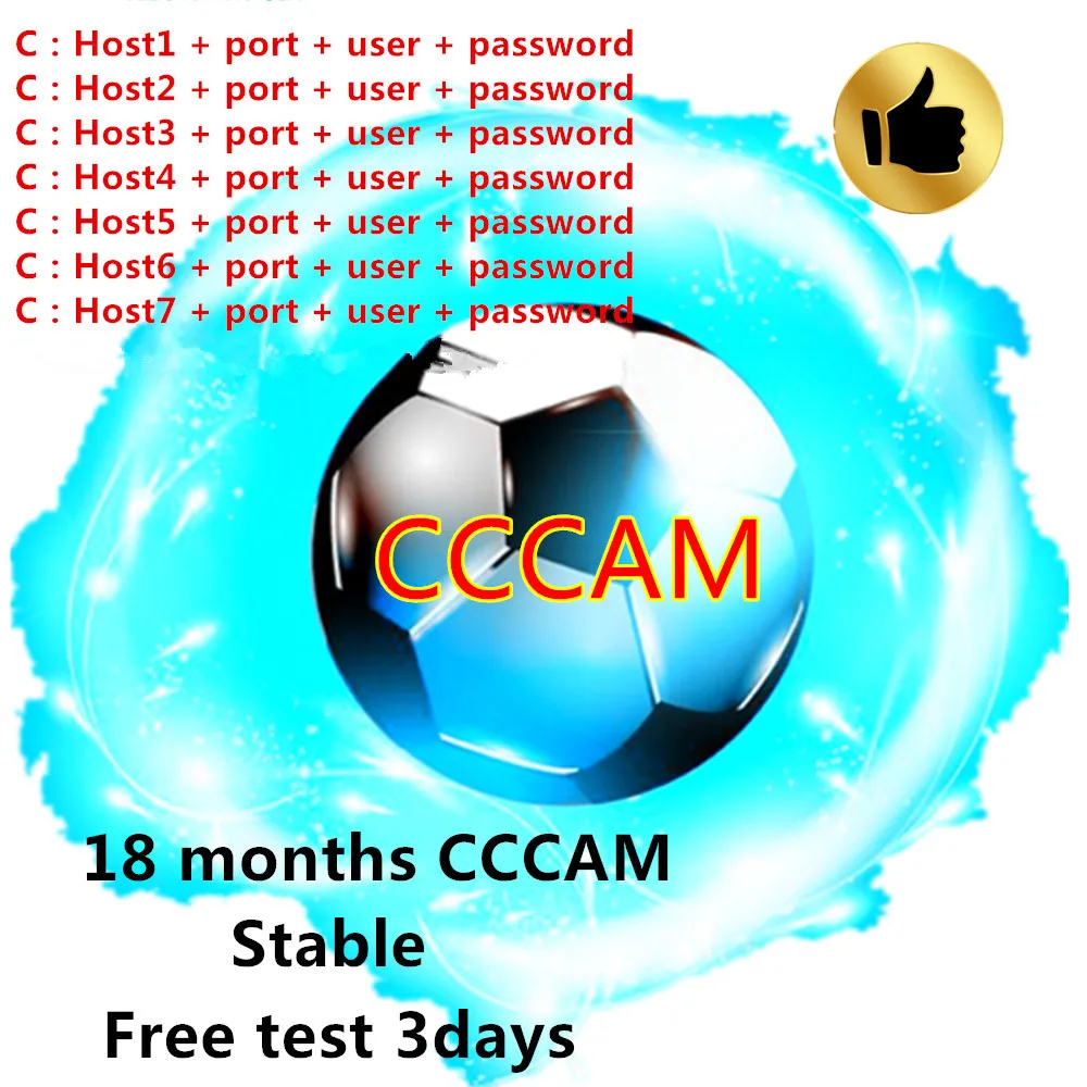 

1 year Europe Cccams lines for 1 year spain used for freesat V8 DVB-S2 CCcam Cline satellite receiver europe channels 7 lines