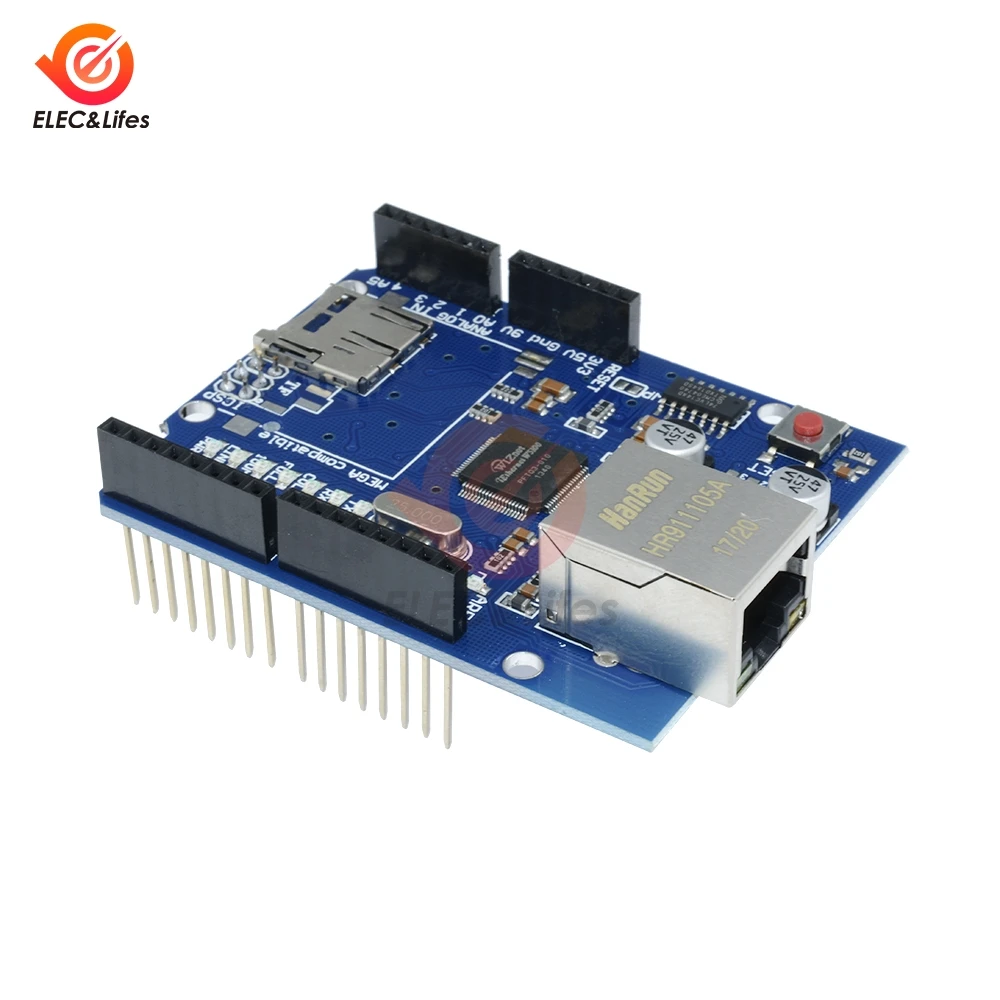 Сетевая макетная плата Ethernet Shield W5100 модуль для Arduino UNO R3 MEGA 2560 1280 UNR со слотом Micro