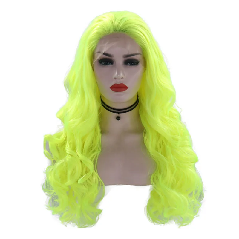 JOY& BEAUTY светильник, зеленый синтетический парик на кружеве, 26 дюймов, длинная волна, высокая температура, косплей, Свадебный, вечерний, повседневный макияж, женский парик