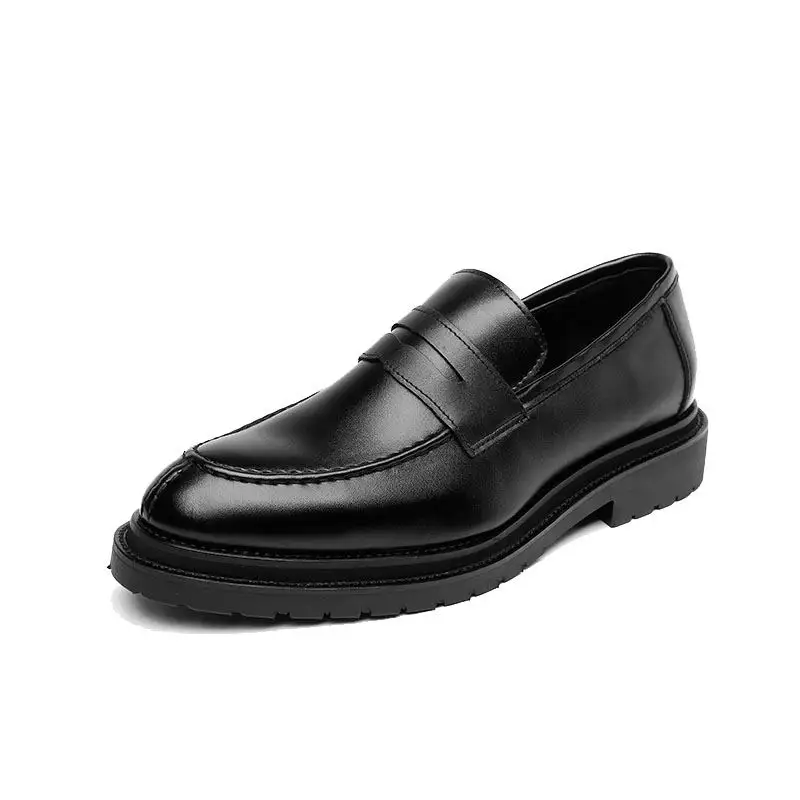 En Hommes 38 Concise Cuir Slip Gris marron Weishimibang Mode 44 Robe Brun Sur Shinnyblack noir forme Ronde Toe Plate Bateau gris Homme Pu Chaussures Classique n0OwPZ8kXN