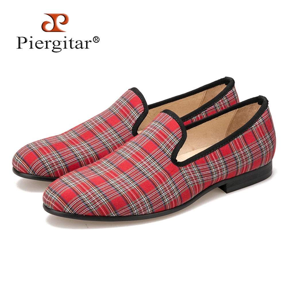 Piergitar 2017 new handmade Scottish Plaid Men Fabric Shoes Men casual loafers Men Plus size Flats Size US 4-17 Free shipping Piergitar 2017 new handmade Scottish Plaid Men Fabric Shoes Men casual loafers Men Plus size Flats Size US 4-17 Free shipping