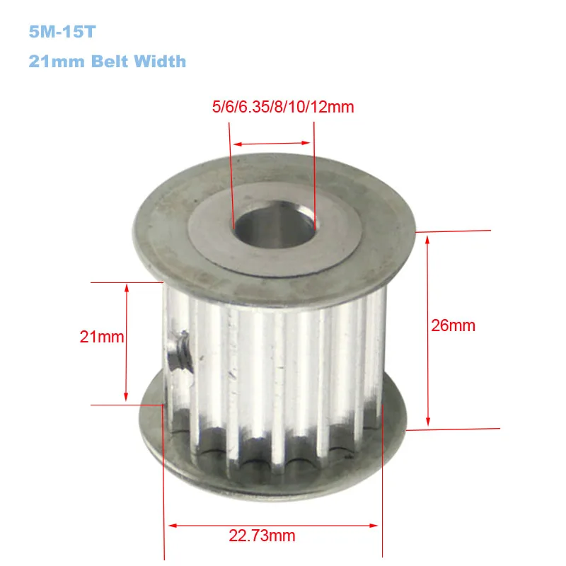 HTD5M 15 т зубчатый шкив 15 зубы От 5 месяцев до 15 лет 5/6/6,35/8/10/12 мм Диаметр Шестерни шкив 16 мм/21 мм Ширина зубчатый шкив для станков с ЧПУ