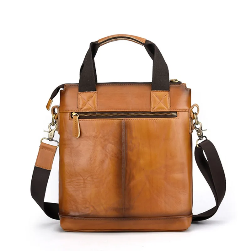 AETOO Retro leather color men's bag business leather men's handbag shoulder bag official Messenger bag vertical men's bag