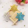 16pcs 42mm Glitter Christmas Snowflakes Composite Gold Powder Cloth Appliques Wedding Making DIY Craft Supplies A92 ► Photo 2/5