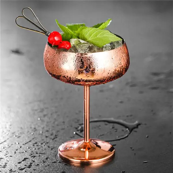 Luxury304 нержавеющая сталь коктейльное стекло серебряная Роза коктейль сок напиток шампанское бокал для вечеринок барная посуда кухонные инструменты 1 шт - Цвет: rose gold