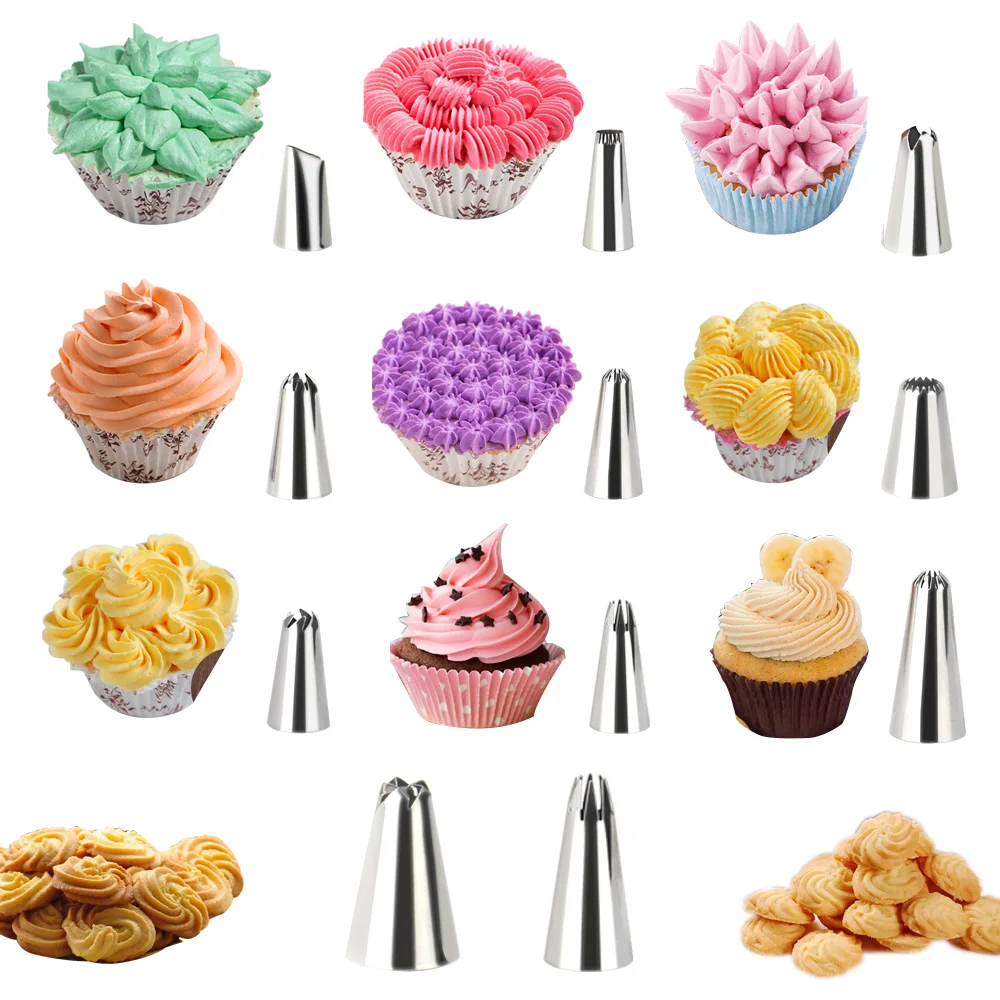 22pcs Russian Piping Tips Stainless Steel Nozzles Baking